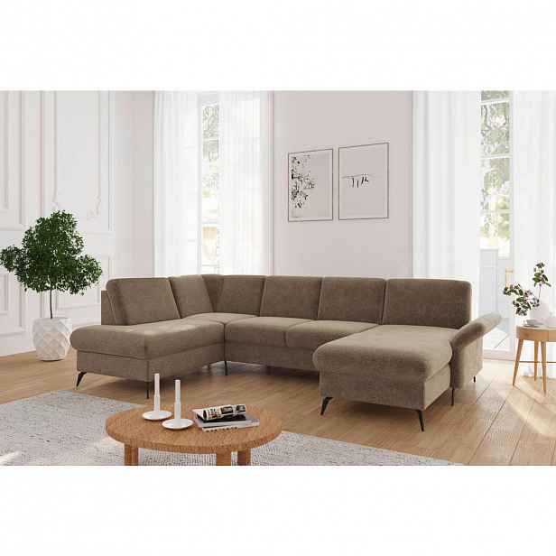 Sit & More SEDACÍ SOUPRAVA, textil, světle hnědá