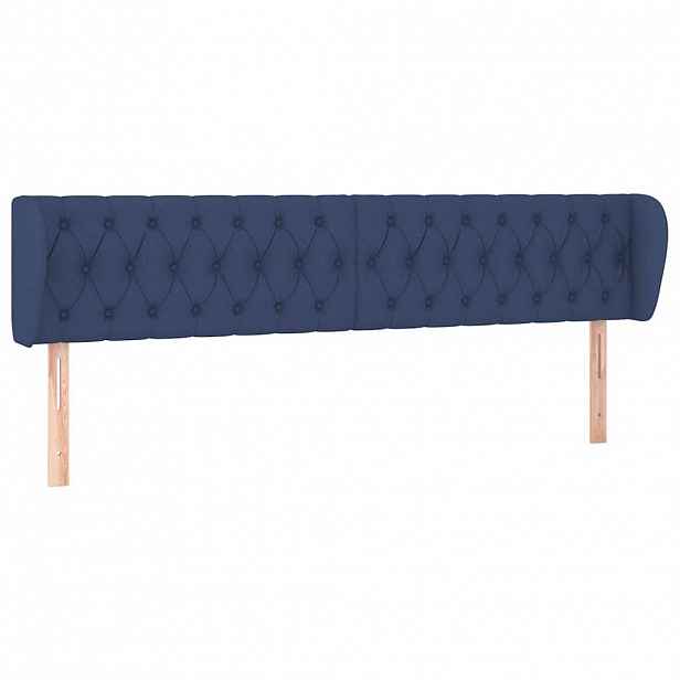 vidaXL Čelo postele typu ušák modré 203x23x78/88 cm textil
