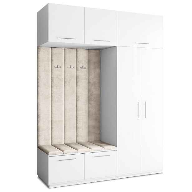 MASSENO MODERNÍ PŘEDSÍŇOVÁ SKŘÍŇ REMA, 180/240/60 cm, bílá