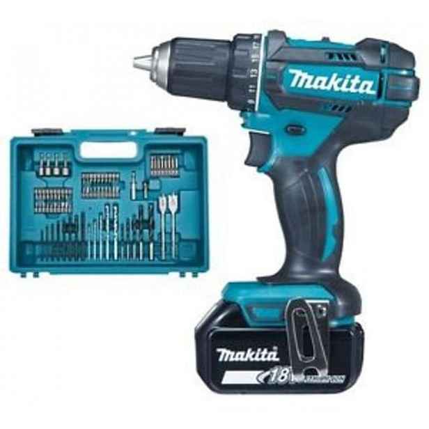 Makita - 18V AKU vrtací šroubovák s příslušenstvím, 2x aku 3,0 Ah LXT, nabíječka DDF482RFX1