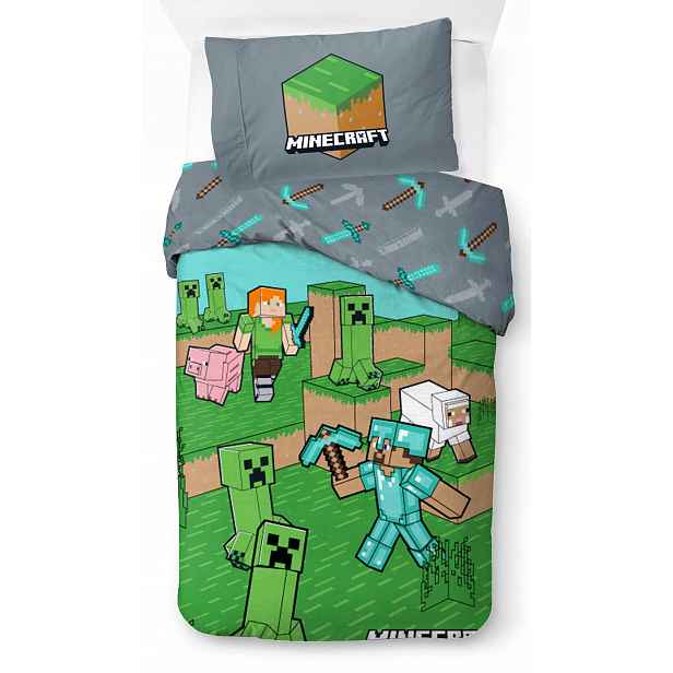 Povlečení Pro Mládež Minecraft 140x200 Gamer Hra Alex Steve Baby Pig Creeper