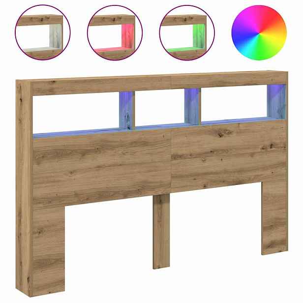 vidaXL Čelní skříň s LED Artisan Dub 160x17x102 cm