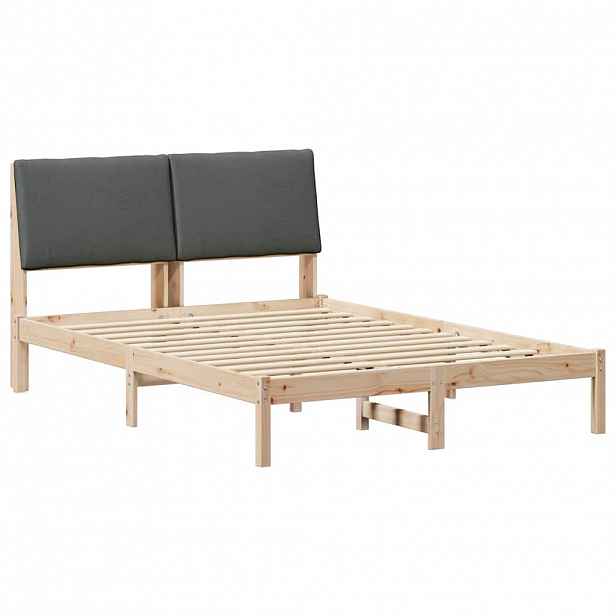 vidaXL Rám postele s čelo hnědá a tmavě šedá 160 x 200 cm