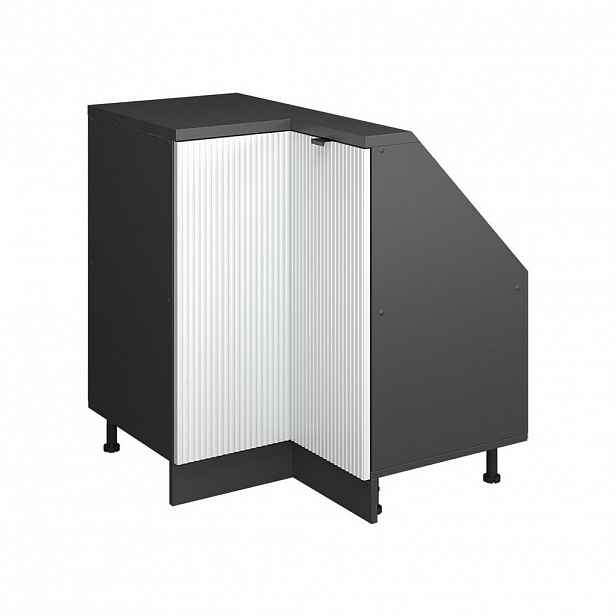 Vicco ŠIKMÁ SKŘÍŇ ROHOVÁ SKŘÍŇKA Rion Bílé zvlnění 75.6 x 81.6 cm s 1 dveřmi
