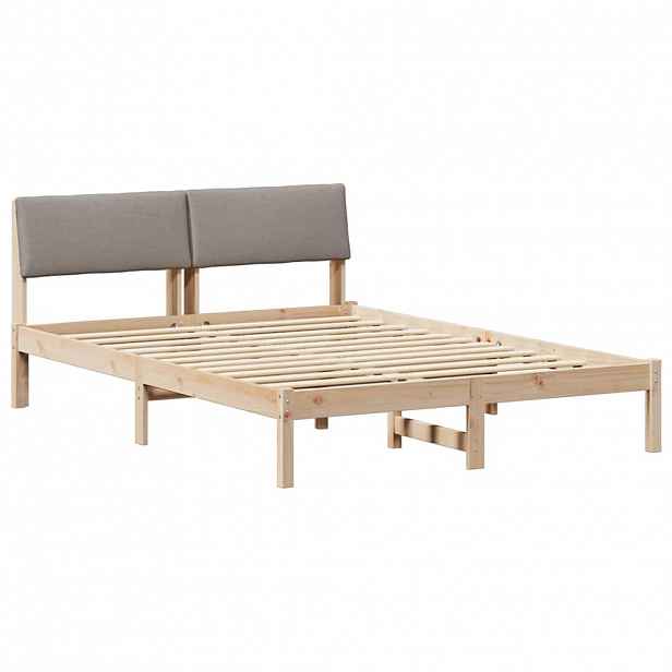 vidaXL Rám postele Hnědá a taupe 150 x 200 cm Masivní borovicové dřevo