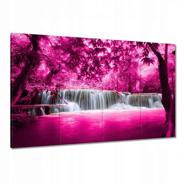 Obrazy 120x80 Růžový vodopád Krajina