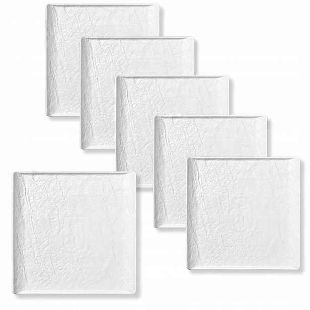 Dezertní talíř 13x13 cm Wilmax čtvercový porcelánový bílý matný 6 kusů