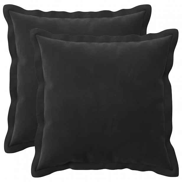 vidaXL Povlak na polštář 2 pcs HOUTEN Černá 35 x 35 cm Samet