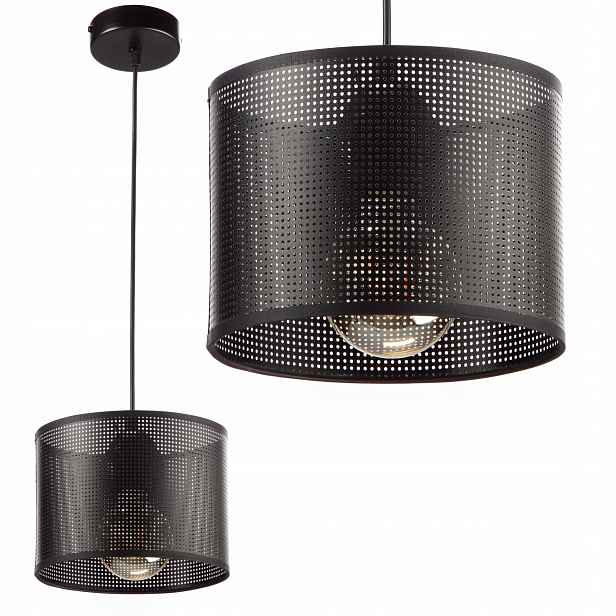 Závěsná Stropní Lampa S Ažurovými Otvory, Černá, Moderní, Polská Led
