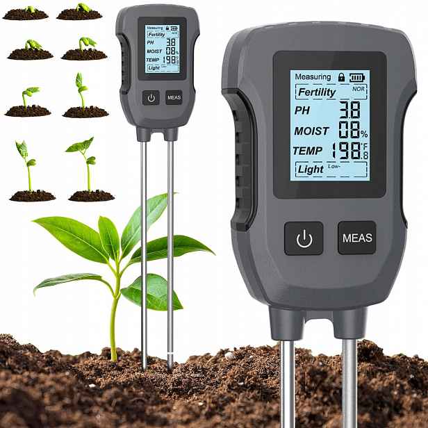 Měřič Ph Půdy Tester Senzor Vlhkosti Země Půdní Kyseloměr 5V1