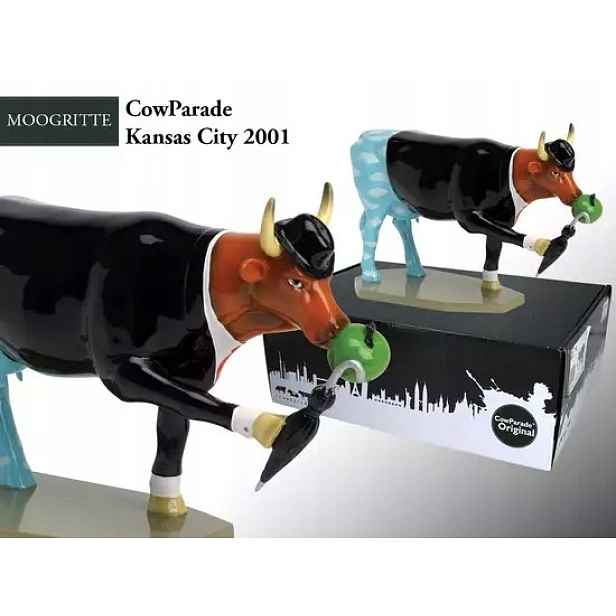 CowParade Kansas City v roce 2001, Moogritte, autor: Linda Jayne Schmer.