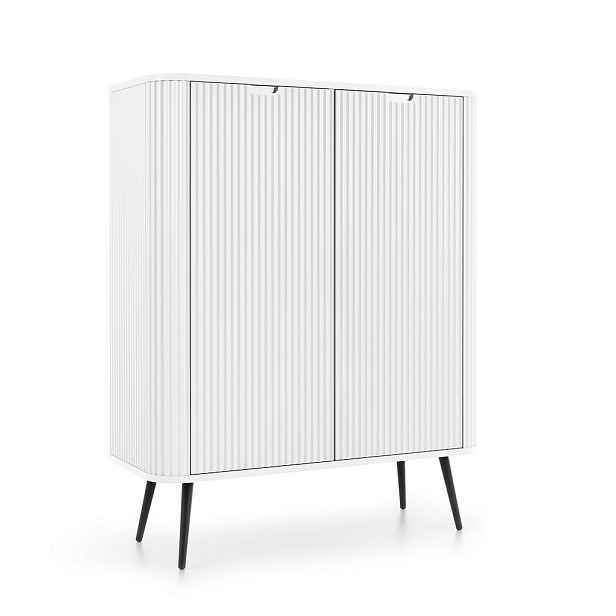 MASSENO VYSOKÁ KOMODA ZENZERO, 103/129/39 cm s 2 dvířky, bílá