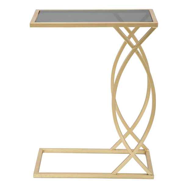 Odkládací stolek se skleněnou deskou 25.5x45.5 cm Glam – Mauro Ferretti