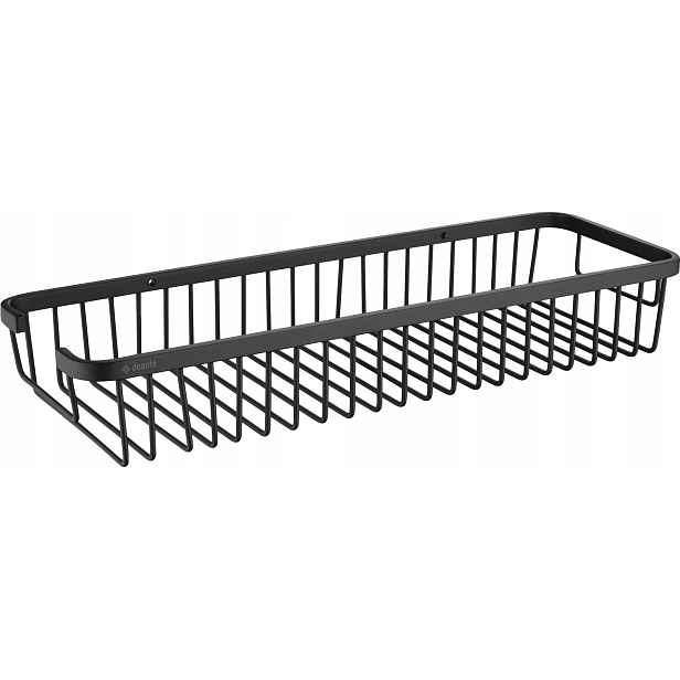 Sprchový košík z nerezové oceli mat nero, 392 x 131 mm