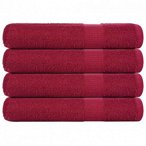 vidaXL Ručníky FROGN 4 ks bordó 100x200 cm 360 g/m²