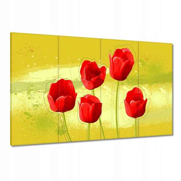 Obrazy 120x80 Polní máky na medovém pozadí Červené květy