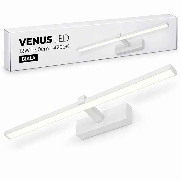 Osvětlení zrcadla Venus 12W 60 cm bílé 4200K Led koupelnové nástěnné svítidlo