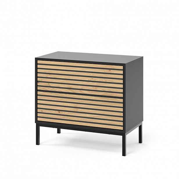 Vicco NOČNÍ STOLEK Eliza Zlatý dub power/antracit 66 x 60 cm se 2 zásuvkami