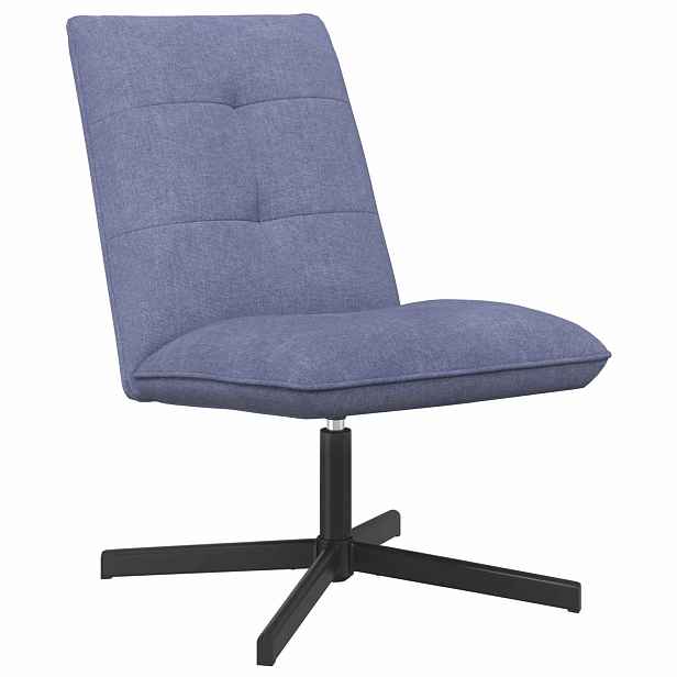 vidaXL Otočná židle Modrá džínovina Textil