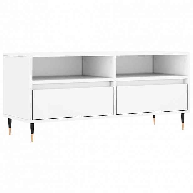 vidaXL TV skříňka bílá 100 x 34,5 x 44,5 cm kompozitní dřevo