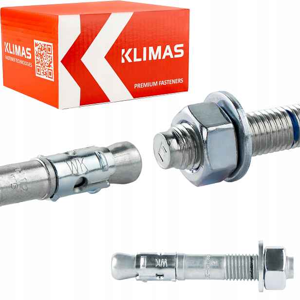 Kotvy do betonu ocelové M16 x 105 mm 25 ks mechanické Klimas Le-zn