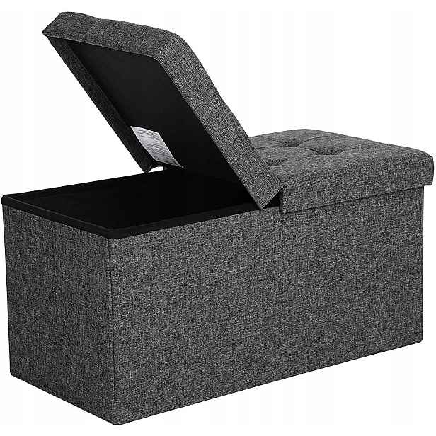 Taburet s úložným prostorem šedá Loft 76 cm