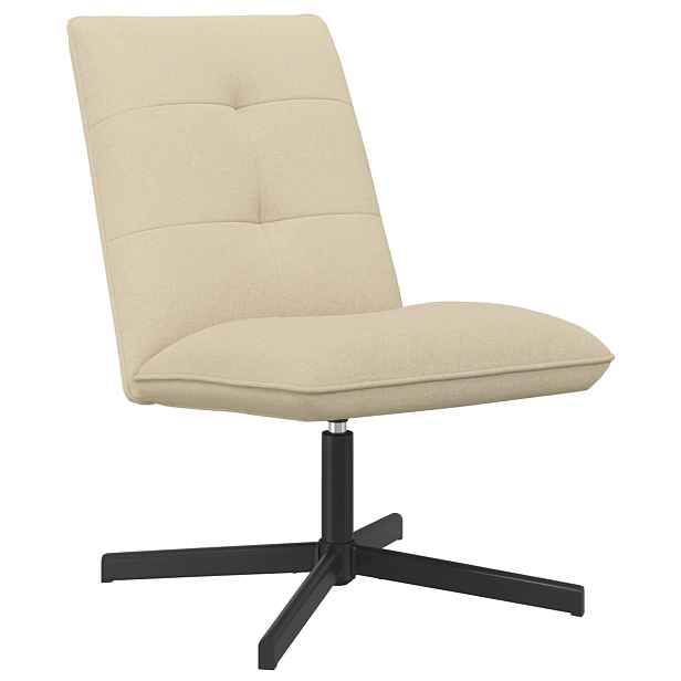 vidaXL Otočná židle Krémová Textil