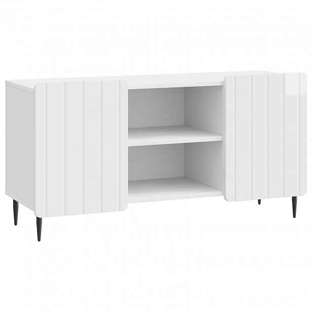 vidaXL Televizní skříň 102 x 34,5 x 52 cm Bílá s vysokým leskem