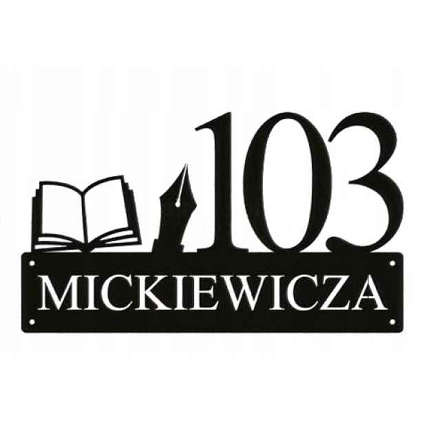 Číslo Na Dům 80 cm Tabule Adresa Ocel 2 mm Mickiewicza