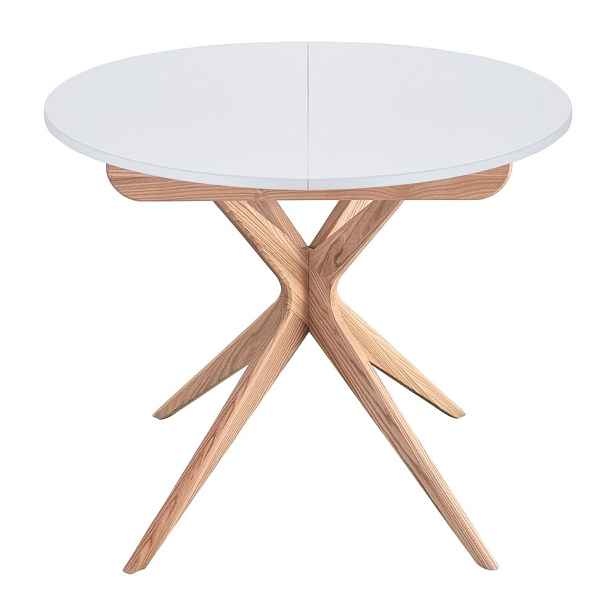 Kulatý rozkládací jídelní stůl s přídavnou deskou ø 90 cm Jubi – Ragaba