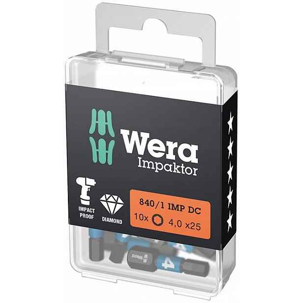 Bit koncovka 1/4" Din 3126 C63 6hranný 4x25mm 10 Ks/bal. Wera