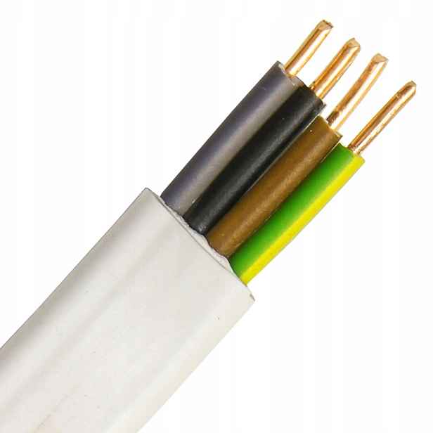 Kabel YDYp 4x2,5 450/750V plochý drát bílý Damir 100 Metrů!