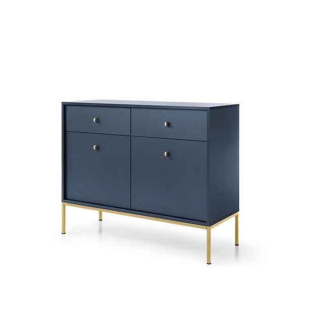 MASSENO KOMODA MONDO, 104/83/39 cm s 2 zásuvkami a 2 dvířky, modrá