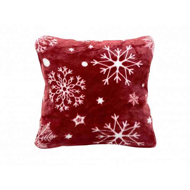 Mikroplyšový povlak na polštářek SNOWFALL 45x45 cm, červený