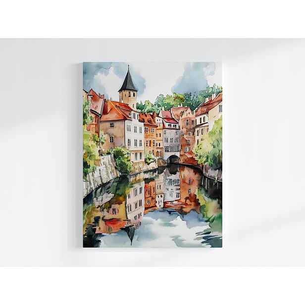 Obraz Na Plátně Canvas Město Český Krumlov Staroměstská Památka Kanál 60x80