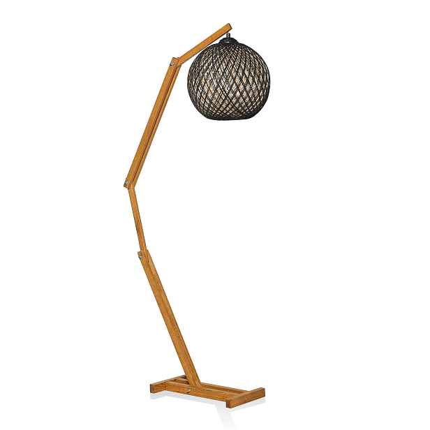 Opviq Stojací lampa Beehive z masivu černá/hnědá