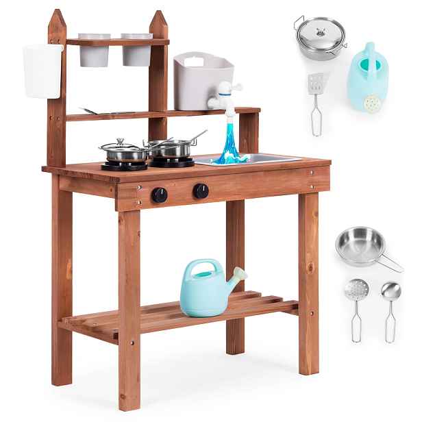 ECOTOYS Dřevěná kuchyňka pro děti MASTER hnědá