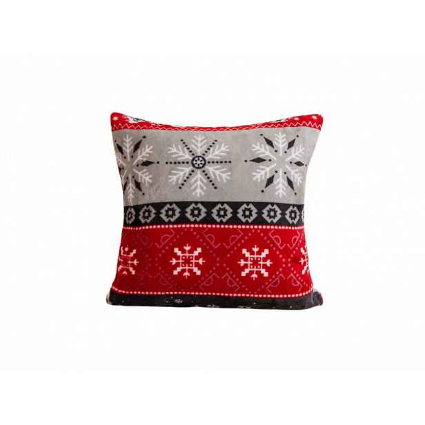 Mikroplyšový povlak na polštářek SNOWY FOREST 45x45 cm, šedý