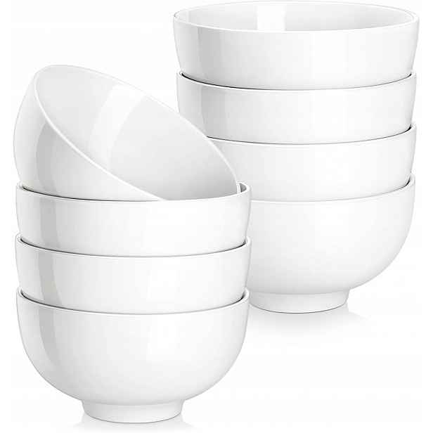 Porcelánové Misky Bílé sada 8 kusů 360 ml misky