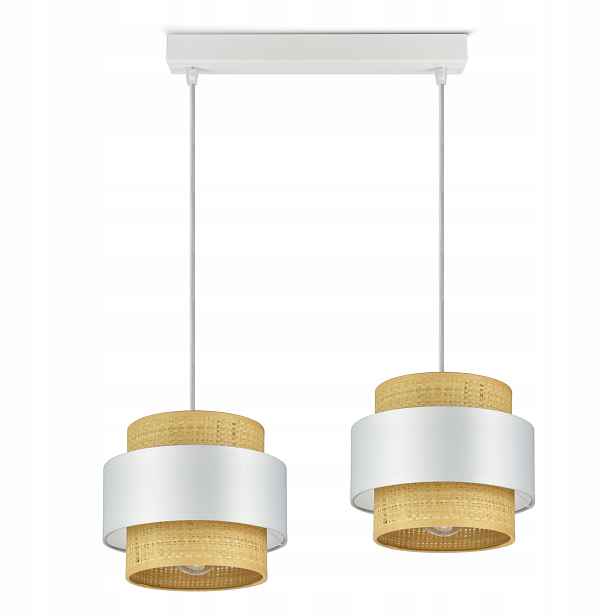 Stropní Svítidlo Lustr Bílá Rattan BZ2 Kleo Led