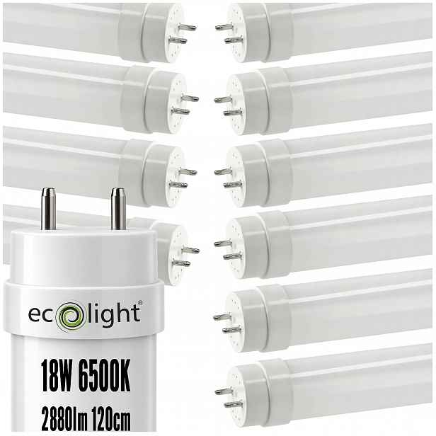 10x Tuba Led zářivka 120CM 18W 65W 2880lm Studená 6500K
