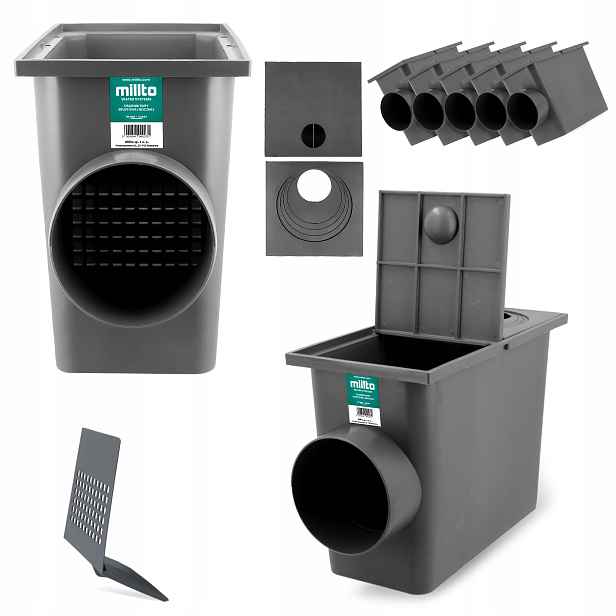 5x Žlabový Osadník Čistič okapů Šachta Revizní 110 mm Boční Vpusť Xn