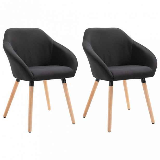 Jídelní židle látka / dřevo Černá