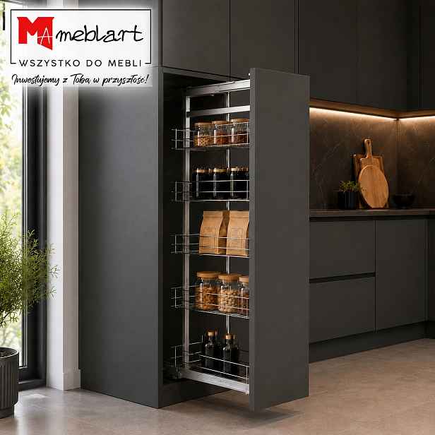 Koš Cargo MIDI 40 cm 5 polic 1400–1700 mm Soft Close Plný Výsuv