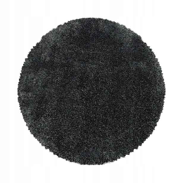 Kusový koberec Fluffy Shaggy 3500 grey kruh, 80x80 (průměr) kruh, šedá, ložnice, Ayyildiz