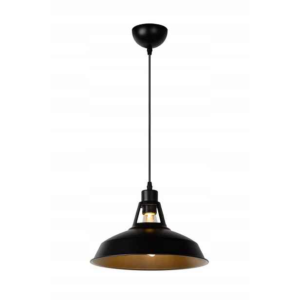 Lucide Závěsná lampa Brassy/bis E27 60W černá/zlatý kov