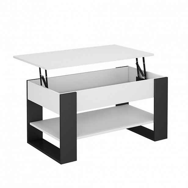 Vicco KONFERENČNÍ STOLEK Lifto Bílá/antracitová 92 x 51 cm s funkcí zdvihu