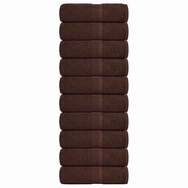 vidaXL Ručníky FROGN 10 ks hnědé 30x30 cm 360 g/m²