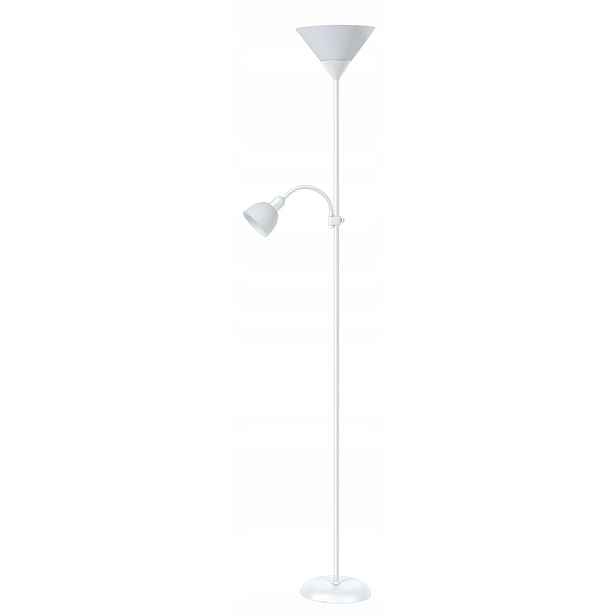 Stojací podlahová lampa s lampou na čtení bílá 178 cm 2 body Rabalux