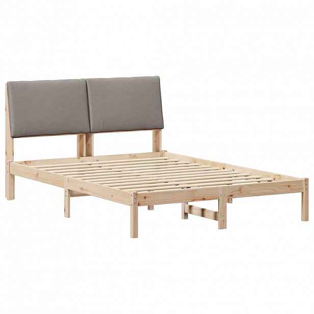 vidaXL Rám postele Hnědá a taupe 150 x 200 cm Masivní borovicové dřevo